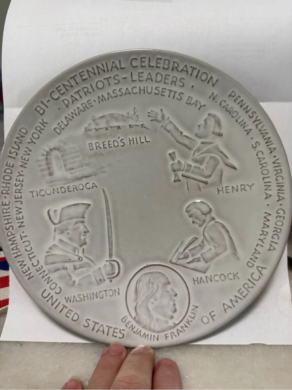 1973 Bicentennial Patriots Benjamin Franklin Plate